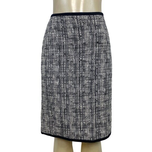 Talbots Black & White Tweed Two-Piece Suit With Skirt & Button-Up Jacket Sz 8 - Picture 7 of 13